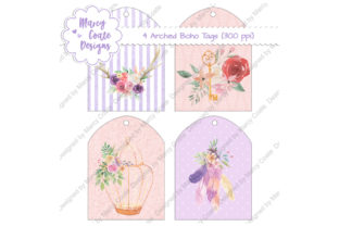 Arched Boho Tags Set of 4 for Crafts