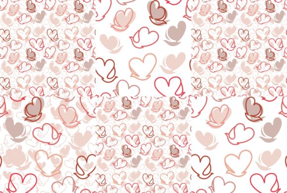 Beautiful Valentine Cute Bird and Heart Patterns