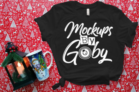 Christmas Mockups Black T-shirt