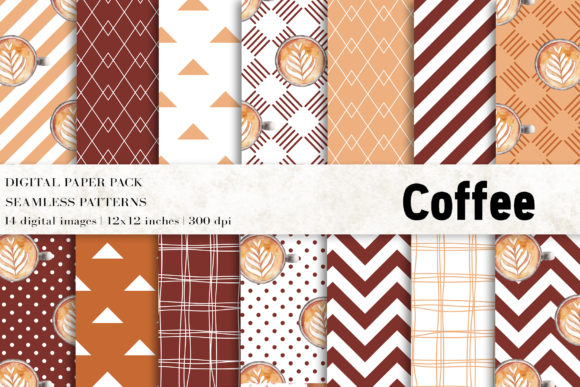 Coffee Digital Papers, Coffee Patterns