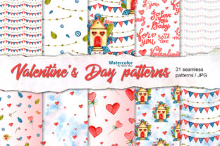 Cute Valentine's Day Digital Papers and Patterns