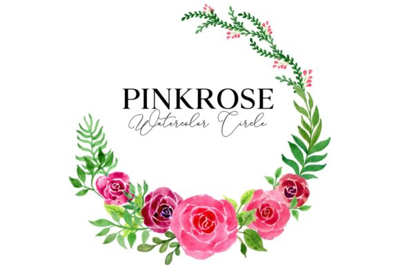 Floral Pinkrose Circle Element for Web Elements