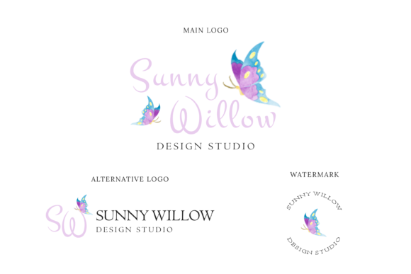 Flower Shop Butterfly Logo Design and Logos