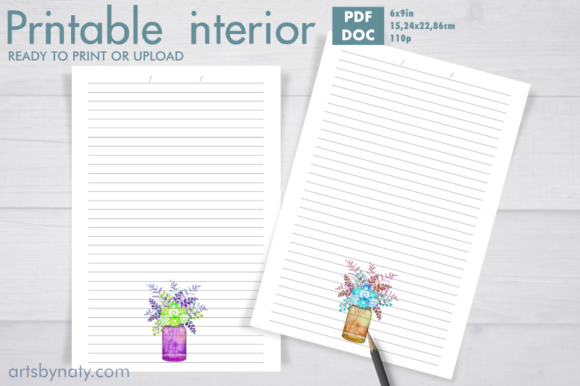Flowers in a Jar Printable KDP Journal