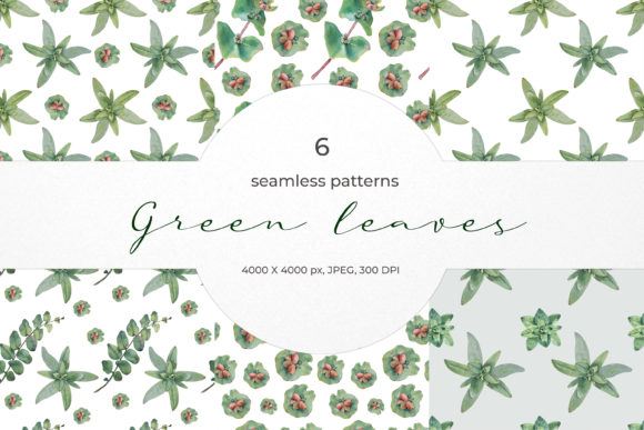 Green Leaves Seamless Patterns