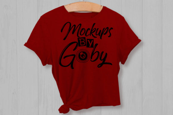 Hanging Red T Shirt Mockups, Vertical for T-Shirts