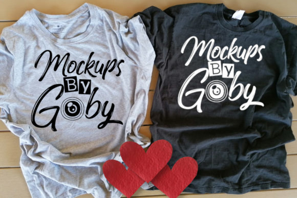 Matching T-Shirts Mockups, Paper Hearts