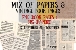 Mix of Vintage Book Pages Papers