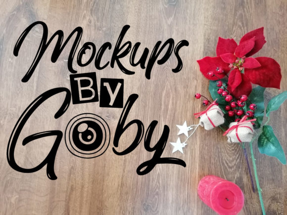 Mock Ups Wooden Christmas Background