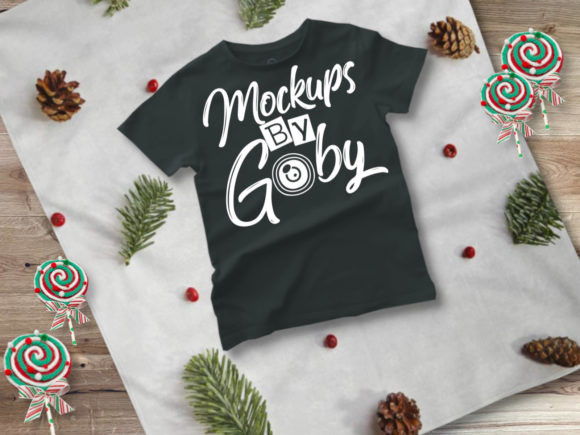 Mockup Kids Dark T-shirt, Christmas Mock for Baby Amp