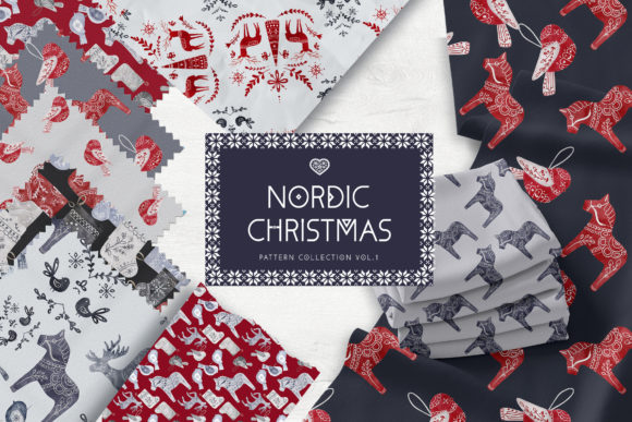 Nordic Christmas Digital Paper Pack 1