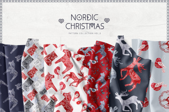 Nordic Christmas Digital Paper Pack 2 & Patterns