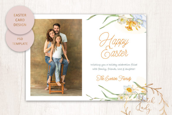 PSD Easter Photo Card Template 3 and Print Templates