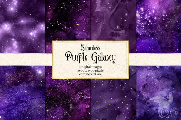 Purple Galaxy Digital Paper & Textures