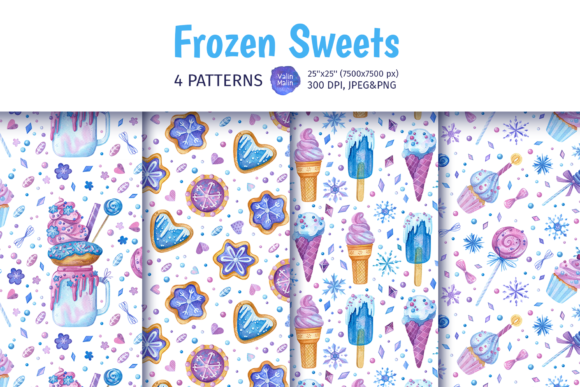 Seamless Patterns with Sweets, Bakery