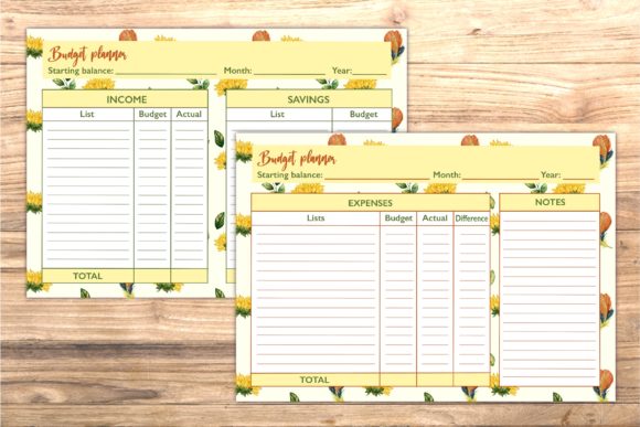 Sunflower Budget Planner & Print Templates