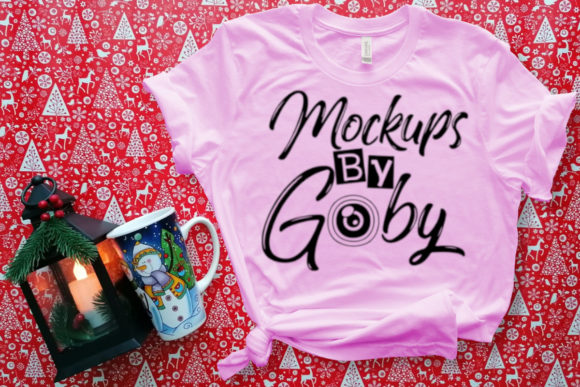 Xmas Mock Ups, Pink T-shirt Mock Ups